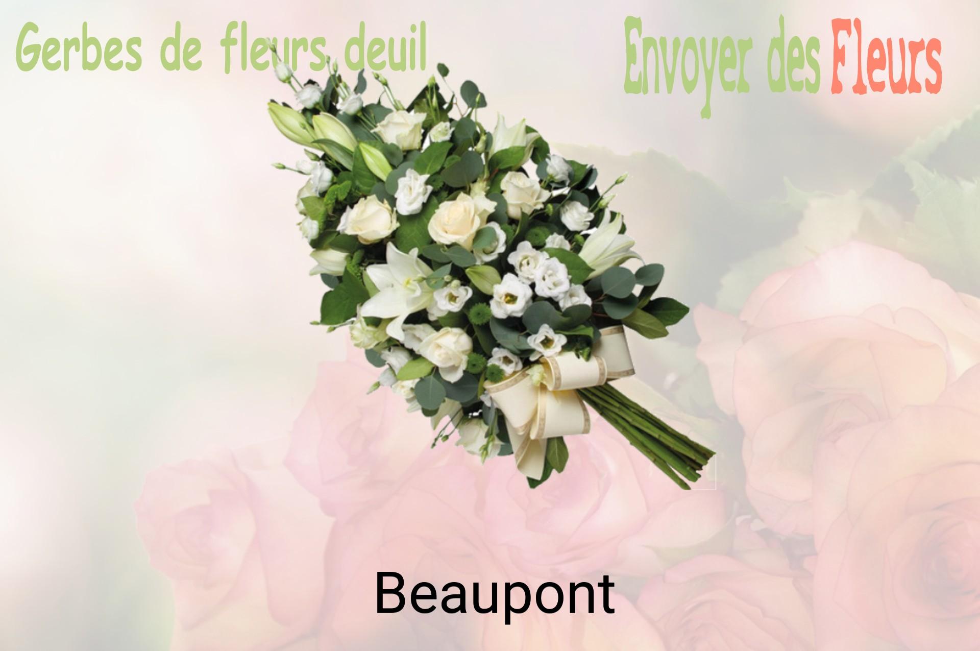 Gerbe de fleurs de deuil livrée à Beaupont